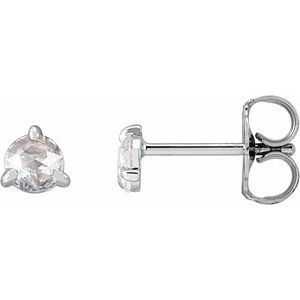 Platinum 1/5 CTW Rose-Cut Natural Diamond Stud Earrings