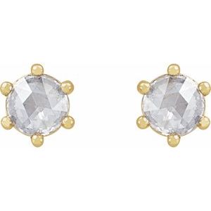 14K Yellow Gold 1/3 CTW Rose-Cut Natural Diamond Earrings – image 2