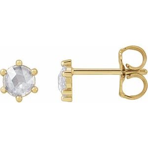 14K Yellow Gold 1/3 CTW Rose-Cut Natural Diamond Earrings