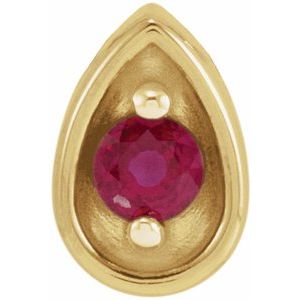 14K Yellow Gold 2.5 mm Natural Ruby Teardrop Slide Pendant