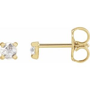 14K Yellow Gold 1/8 CTW Rose-Cut Natural Diamond Stud Earrings