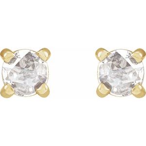 14K Yellow Gold 1/8 CTW Rose-Cut Natural Diamond Stud Earrings