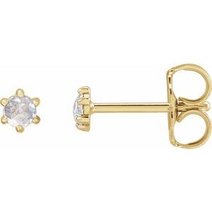 14K Yellow Gold .07 CTW Rose-Cut Natural Diamond Earrings