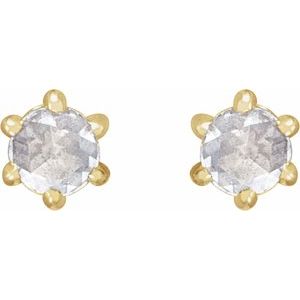 14K Yellow Gold .07 CTW Rose-Cut Natural Diamond Earrings – image 2