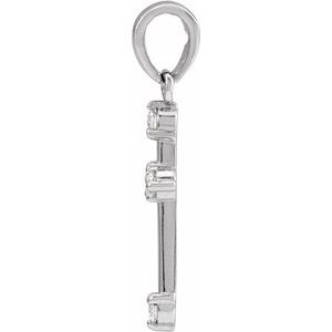 Sterling Silver .07 CTW Natural Diamond Cross Pendant
