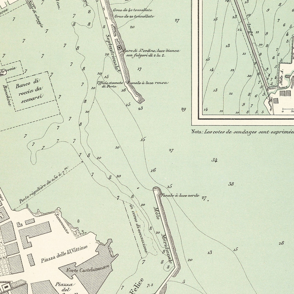 Vintage Map of Palermo, Italy 1888