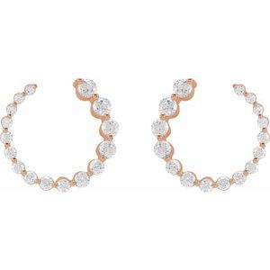 14K Rose Gold 7/8 CTW Lab-Grown Diamond Front-Back Earrings – image 2