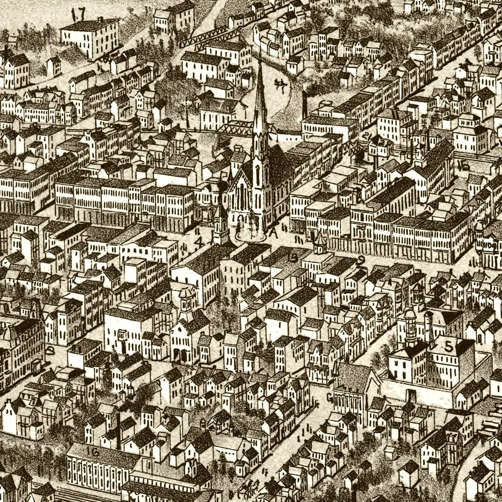 Vintage Map of Chambersburg, Pennsylvania 1885
