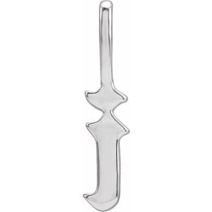 14K White Gold Gothic Initial I Charm/Pendant