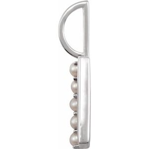 14K White Gold Cultured White Freshwater Pearl Initial Z Charm/Pendant – image 2