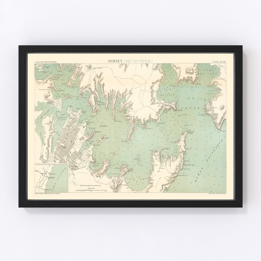 Vintage Map of Sydney, Australia 1887