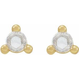 14K Yellow Gold 1/8 CTW Rose-Cut Natural Diamond Earrings – image 2