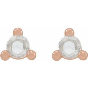 14K Rose Gold .04 CTW Rose-Cut Natural Diamond Earrings – image 2