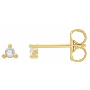 14K Yellow Gold .04 CTW Rose-Cut Natural Diamond Earrings