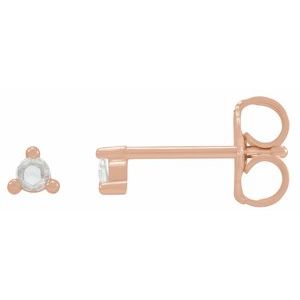 14K Rose Gold 1/5 CTW Rose-Cut Natural Diamond Earrings