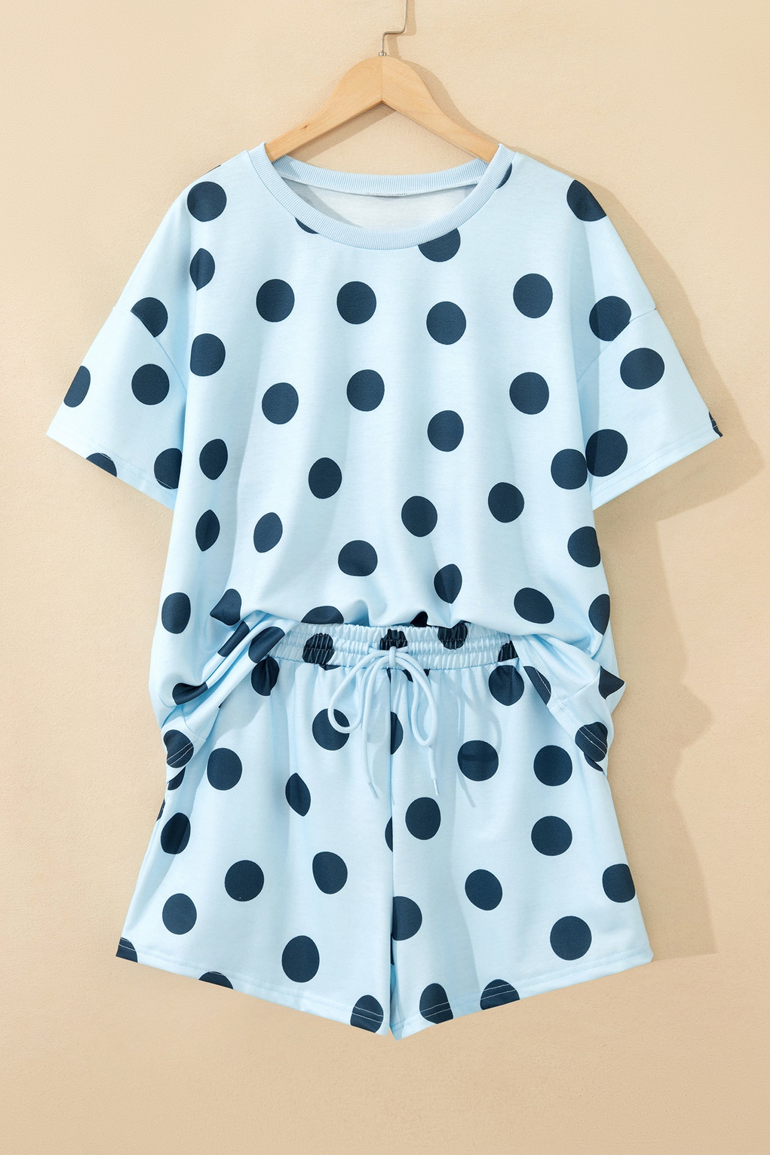 Polka Dot Tee & Drawstring Short Set