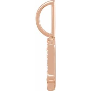 14K Rose Gold .035 CTW Natural Diamond Gothic Initial J Charm/Pendant – image 3