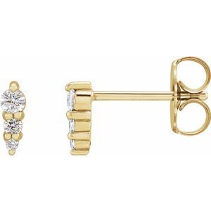 14K Yellow Gold .08 CTW Natural Diamond Graduated Bar Earrings