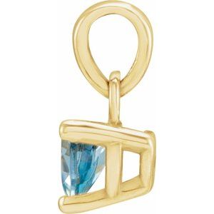 14K Yellow Gold 4x4x4 mm Trillion Natural Aquamarine Pendant