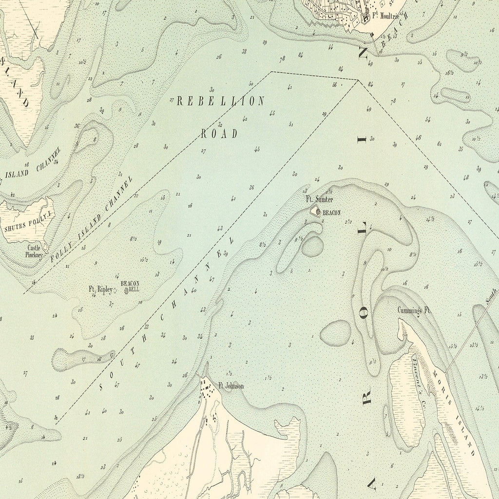 Vintage Map of Charleston, South Carolina 1887