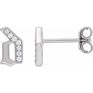 Accented Gothic Initial Earrings