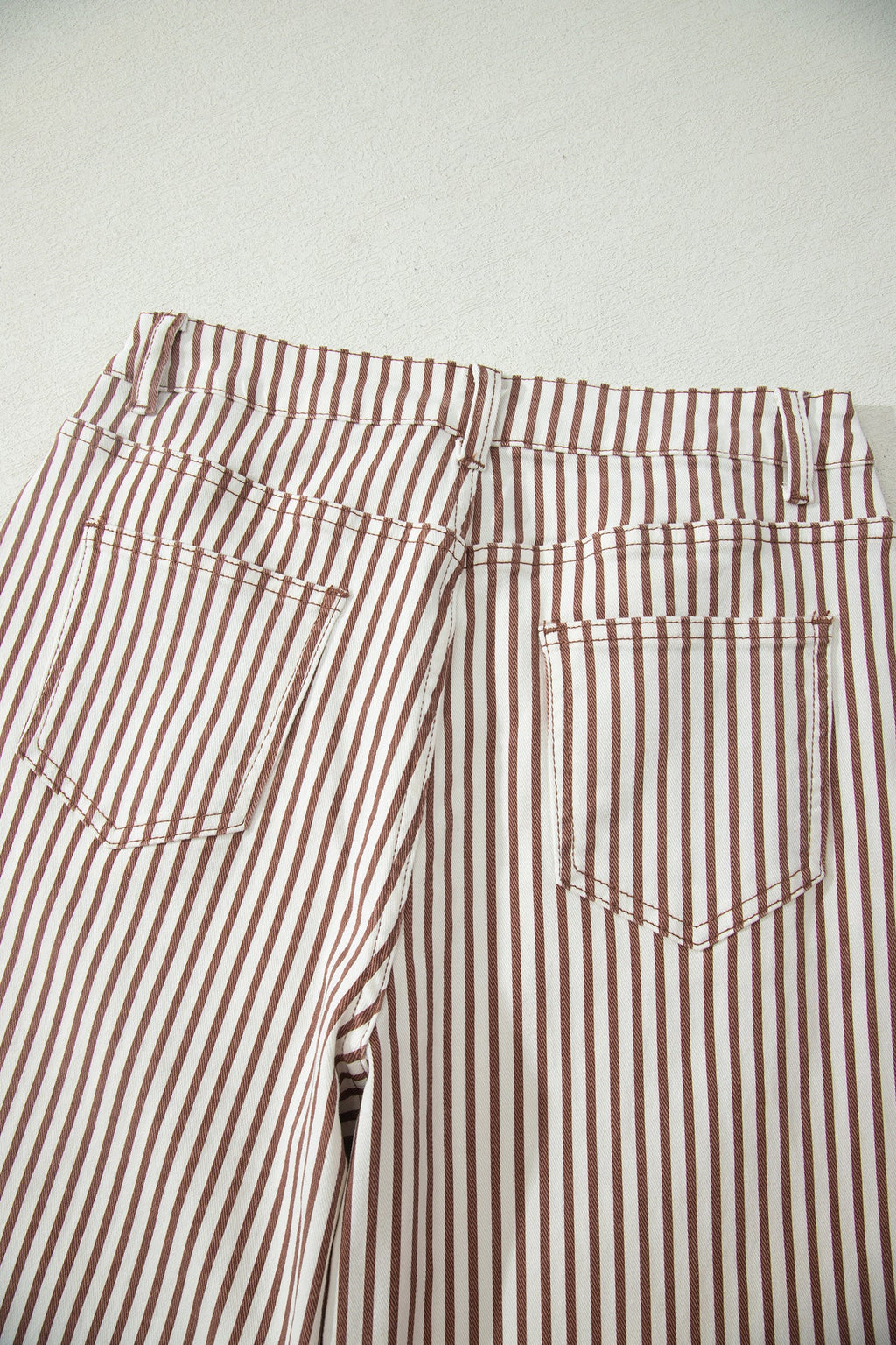Stripe Denim High Waist Barrel Leg Jeans