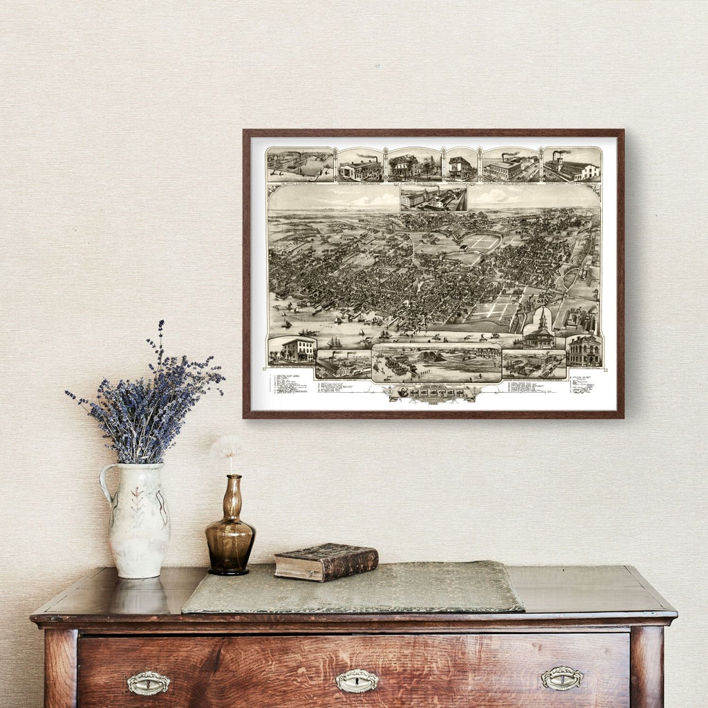 Vintage Map of Chester, Pennsylvania 1895