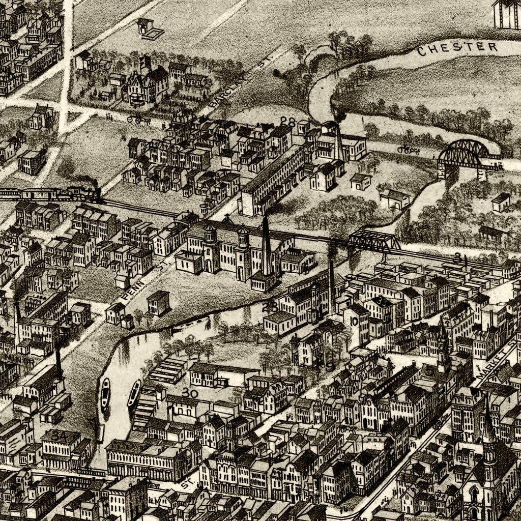 Vintage Map of Chester, Pennsylvania 1895