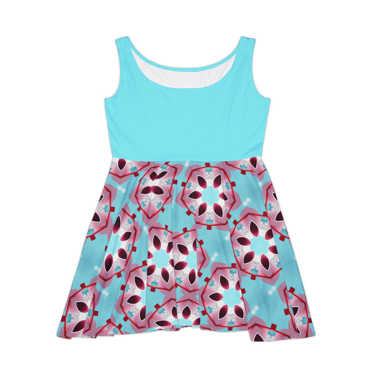 Women's Skater Dress with Pastel Print - Fun and Flirty Spring Fashion