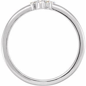 Sterling Silver .04 CTW Rose-Cut & Faceted Natural Diamond Stackable Ring