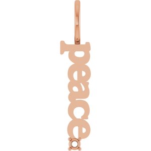 10K Rose Gold 2 mm Round Peace Pendant Mounting – image 2