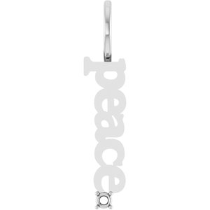 18K Palladium White Gold 2 mm Round Peace Pendant Mounting – image 2
