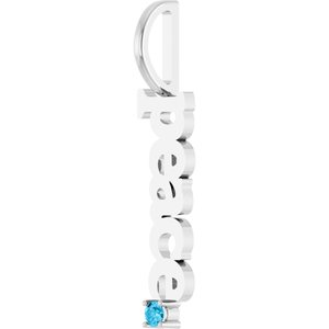 Sterling Silver Natural Aquamarine Peace Charm/Pendant – image 2