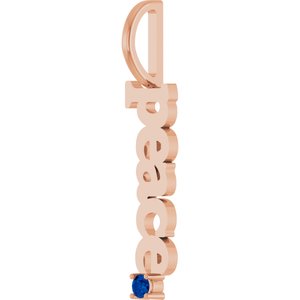 14K Rose Gold Natural Blue Sapphire Peace Charm/Pendant