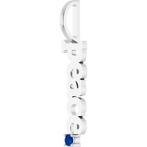 Platinum Natural Blue Sapphire Peace Charm/Pendant – image 2