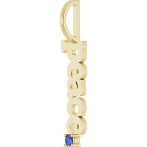 14K Yellow Gold Natural Tanzanite Peace Charm/Pendant – image 2