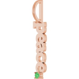 14K Rose Gold Natural Tsavorite Garnet Peace Charm/Pendant – image 2