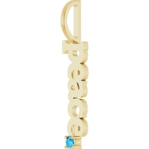 14K Yellow Gold Natural Aquamarine Peace Charm/Pendant – image 2