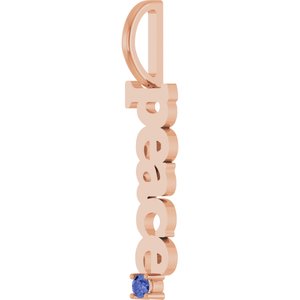 14K Rose Natural Tanzanite Peace Charm/Pendant