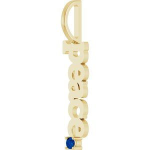 14K Yellow Gold Natural Blue Sapphire Peace Charm/Pendant – image 2
