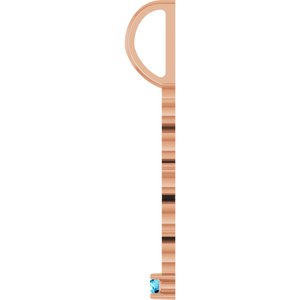 14K Rose Gold Natural Aquamarine Peace Charm/Pendant – image 3