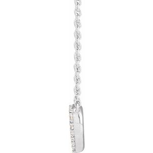 14K White Gold 1/5 CTW Lab-Grown Diamond Heart 16-18" Necklace