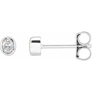 14K White Gold 1/10 CTW Natural Diamond Bezel-Set Earrings