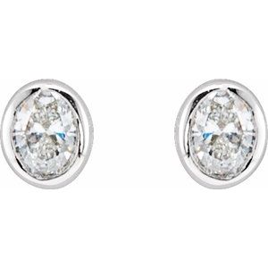 14K White Gold 1/10 CTW Lab-Grown Diamond Bezel-Set Earrings – image 2