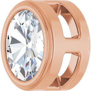 14K Rose Gold 1/10 CT Rose-Cut Natural Diamond Slide Pendant