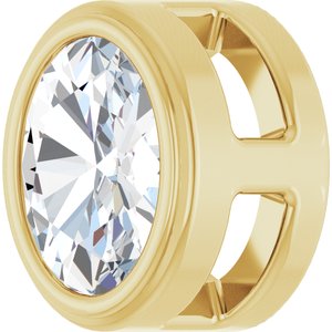 14K Yellow Gold 1/10 CT Rose-Cut Natural Diamond Slide Pendant