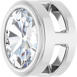 Sterling Silver 1/10 CT Rose-Cut Natural Diamond Slide Pendant