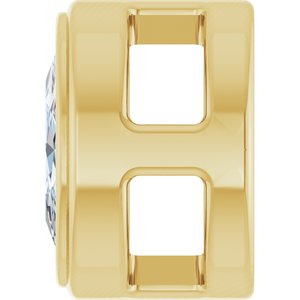 14K Yellow Gold 1/10 CT Rose-Cut Natural Diamond Slide Pendant