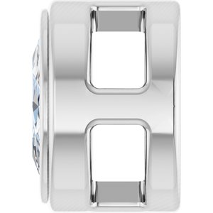 14K White Gold 1/10 CT Rose-Cut Natural Diamond Slide Pendant