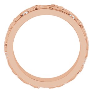 14K Rose 1/6 CTW Natural Diamond Band Size 7.5